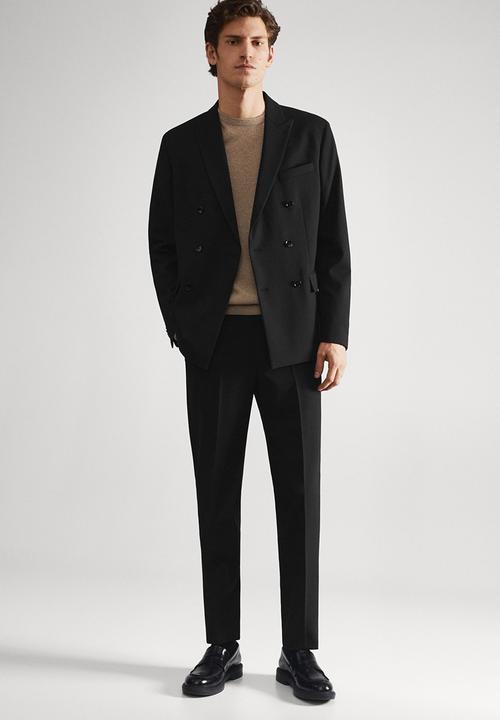 MANGO - Trousers boston - black