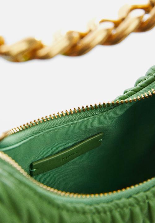 MANGO - Textured chain bag - green
