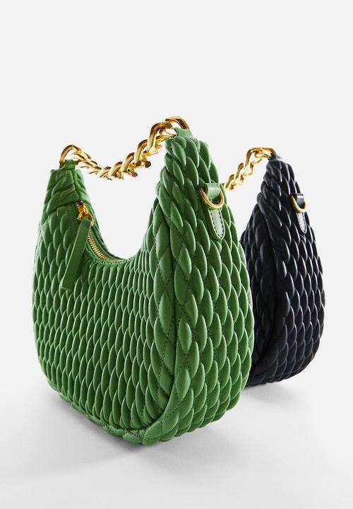 MANGO - Textured chain bag - green