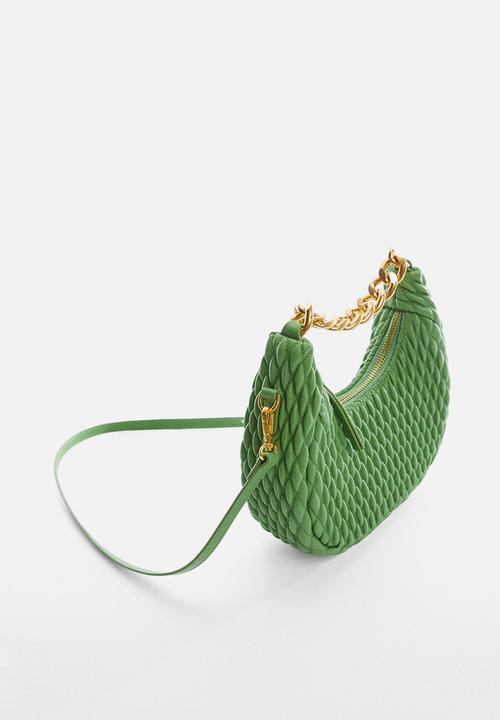 MANGO - Textured chain bag - green