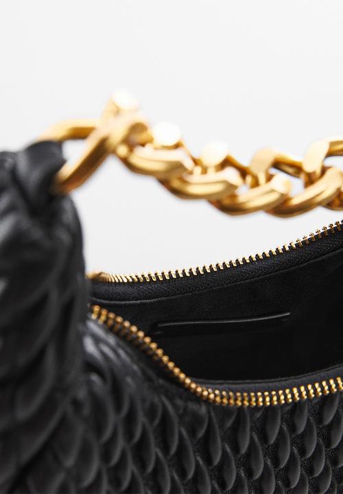 MANGO - Textured chain bag - black