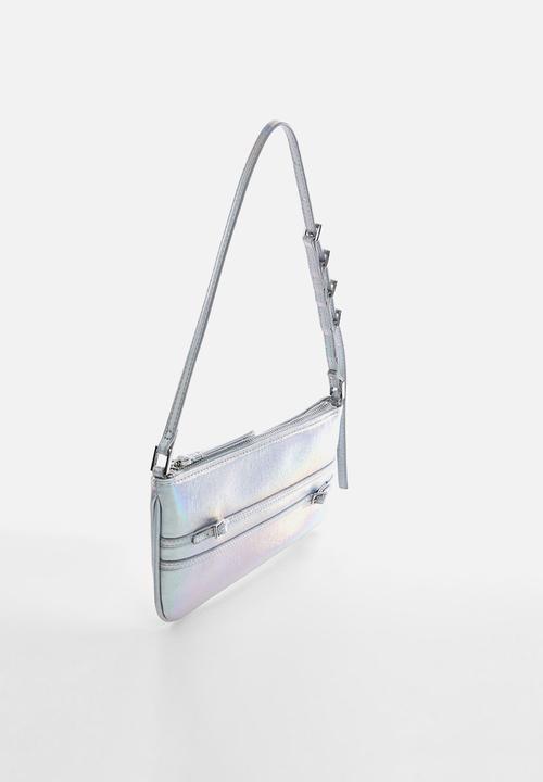 MANGO - Metallic buckles bag - silver