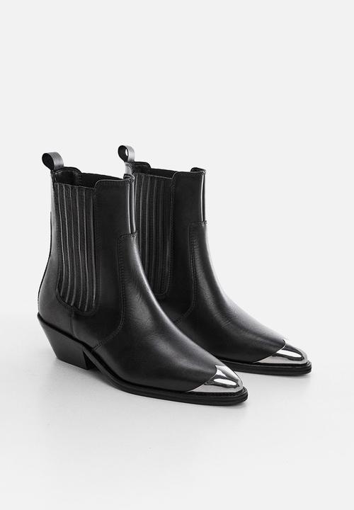 MANGO - Metal ankle boot - black