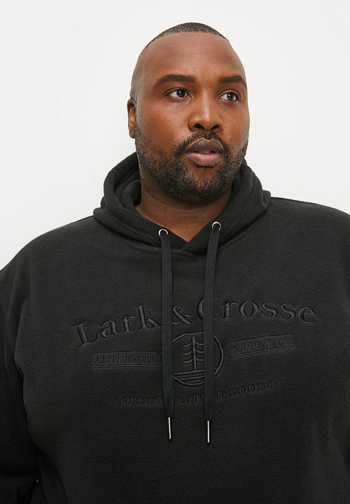 Lark & Crosse - Alv pullover polar fleece hoodie - black
