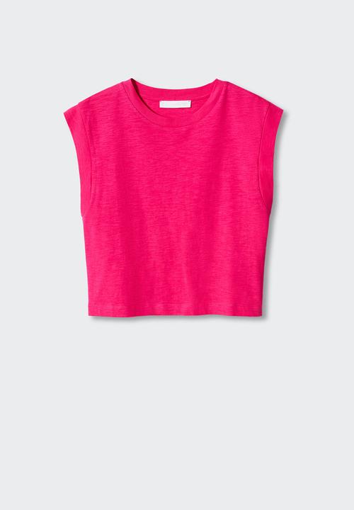 MANGO - T-shirt aroa-h - bright pink