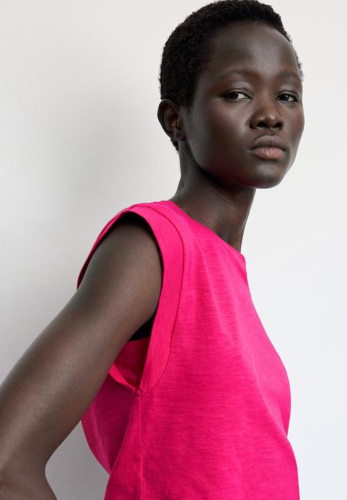 MANGO - T-shirt aroa-h - bright pink