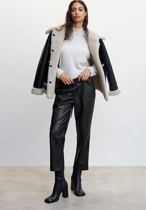 MANGO - Trousers apple - black