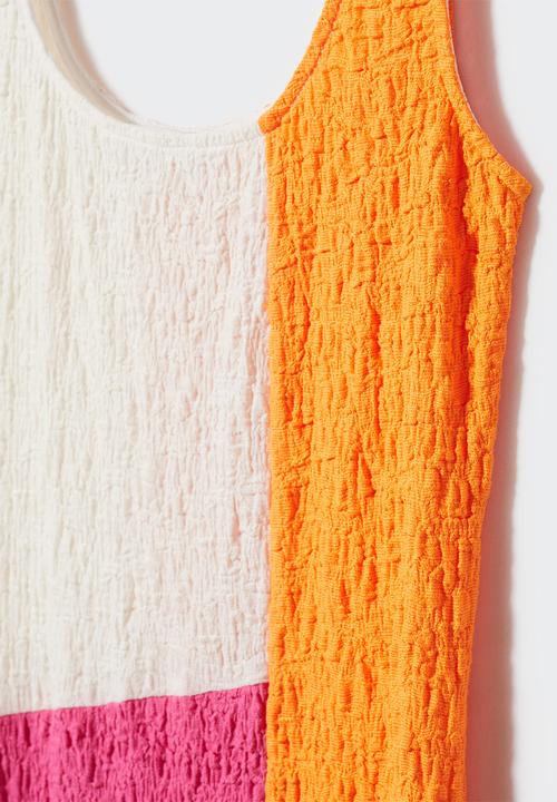 MANGO - Dress block-h - orange