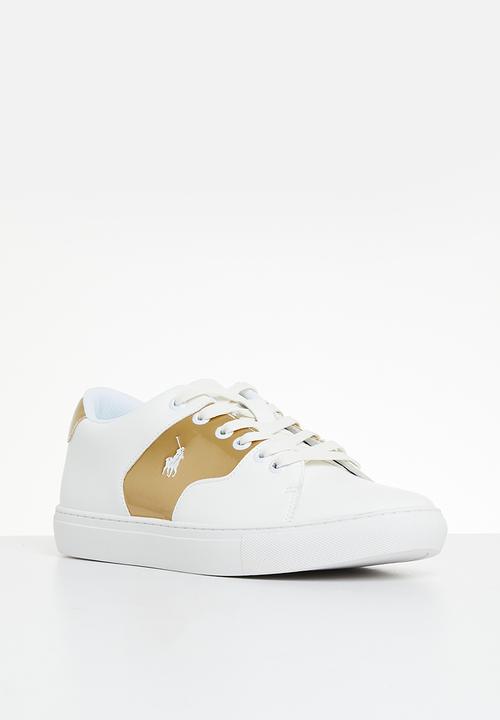 POLO - Classic side flash sneaker - white & gold1