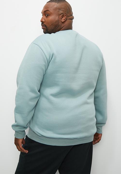 Superbalist - Plus fashion printed crew sweat top - dirty blue
