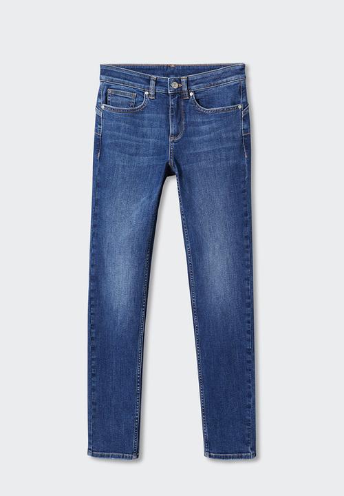 MANGO - Jeans pushup - open blue