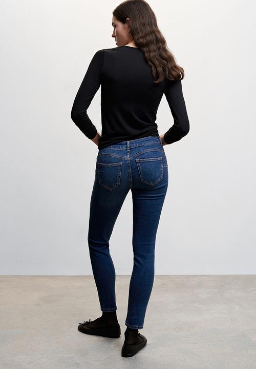 MANGO - Jeans pushup - open blue