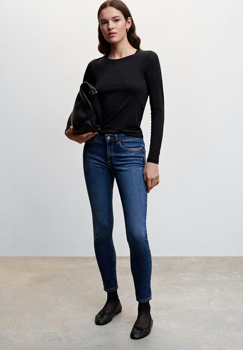 MANGO - Jeans pushup - open blue