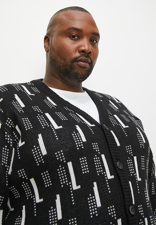 Superbalist - Plus pattern cardigan - black & white
