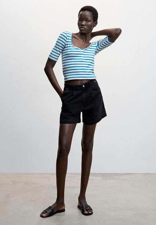 MANGO - T-shirt trip-h- mid blue