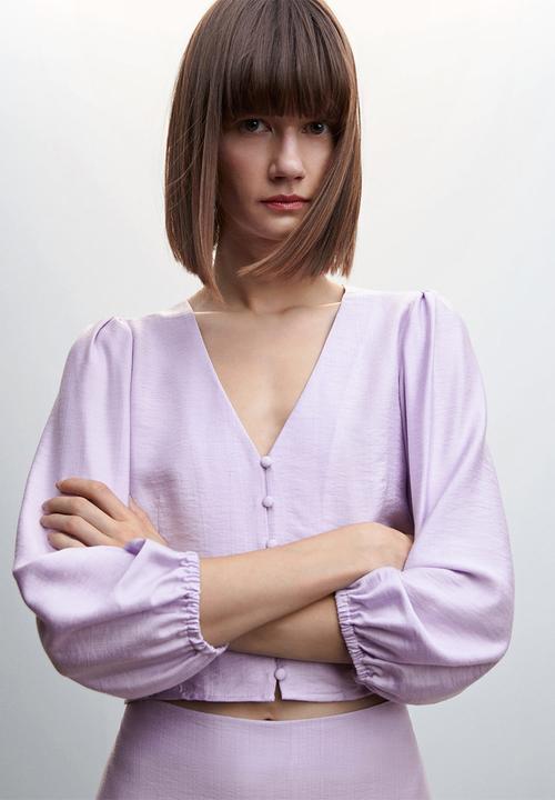 MANGO - Blouse mufflin-h - purple