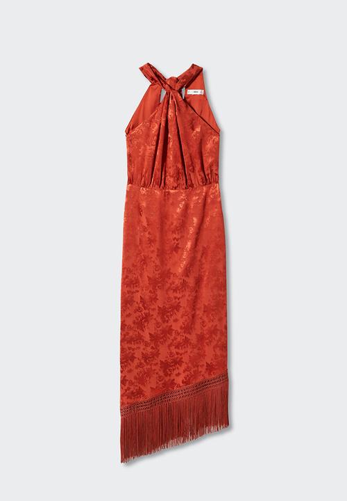 MANGO - Dress cervo - dark red