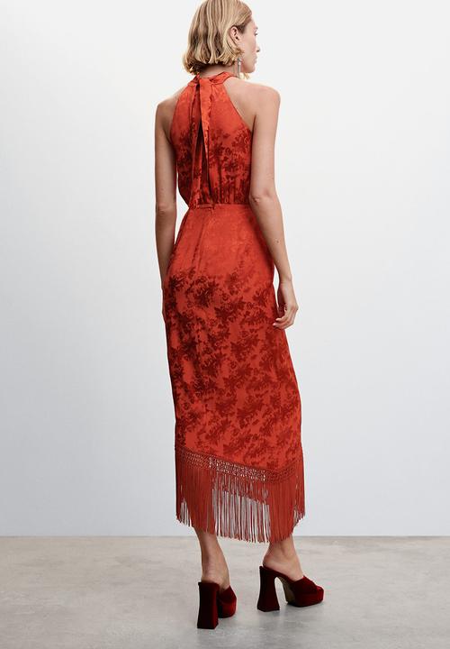 MANGO - Dress cervo - dark red