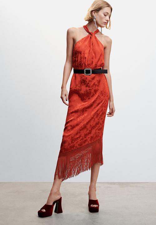 MANGO - Dress cervo - dark red