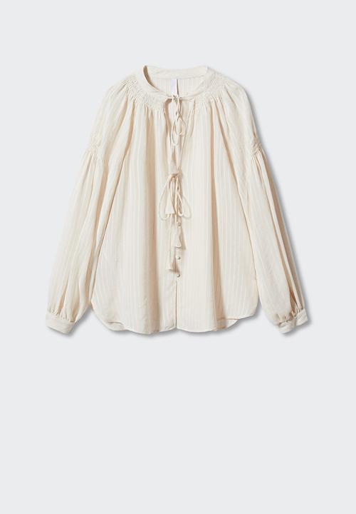 MANGO - Blouse boho - light beige