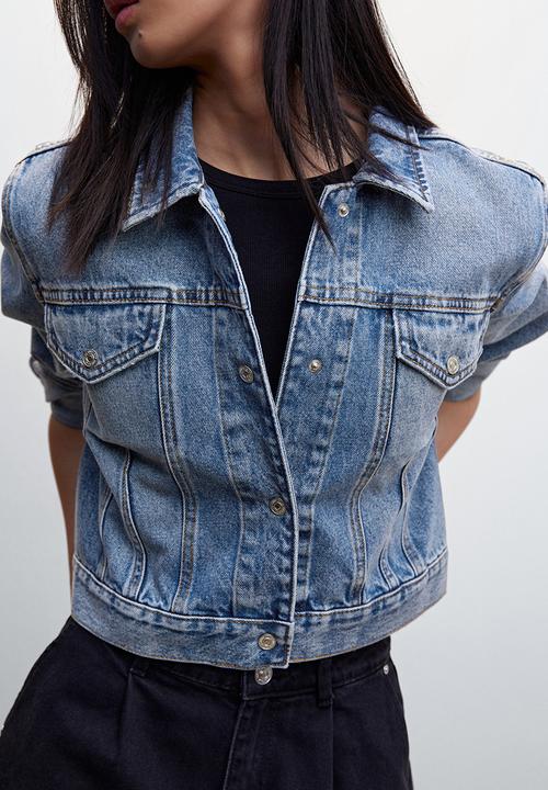 MANGO - Jacket mel-h - open blue