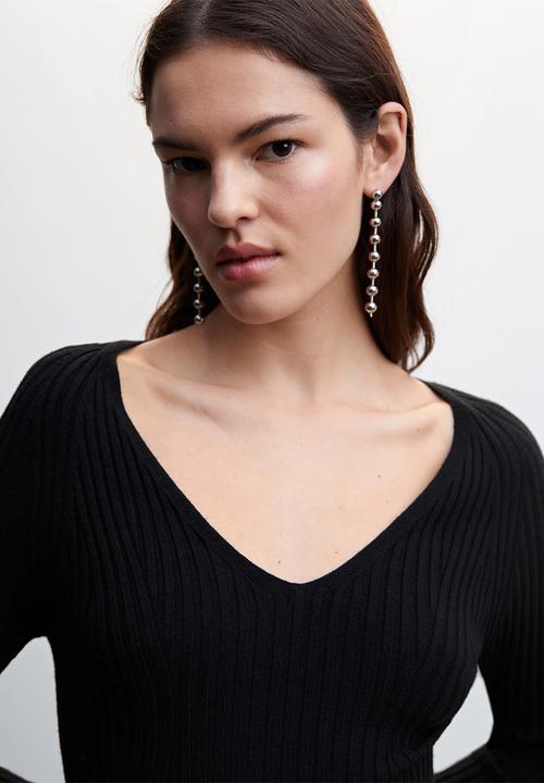 MANGO - Dress goletav- black