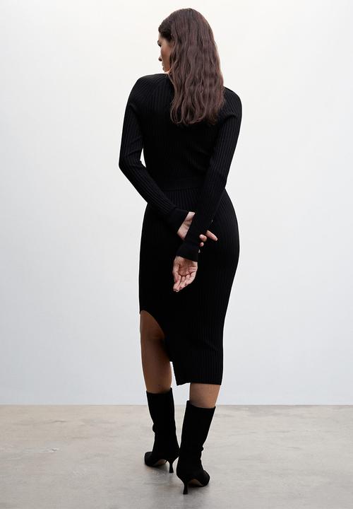 MANGO - Dress goletav- black