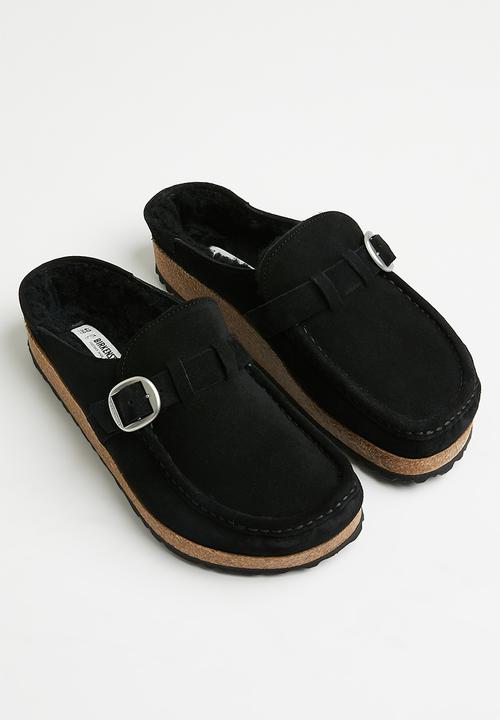 Birkenstock - Buckley shearling suede shearling regular - black