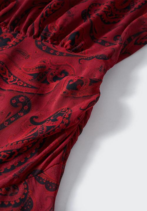 MANGO - Dress sunrise - red