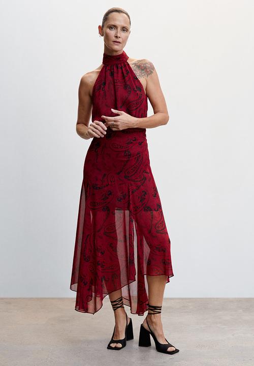 MANGO - Dress sunrise - red