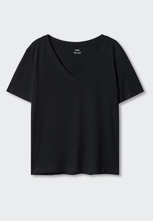 MANGO - T-shirt chalapi - black