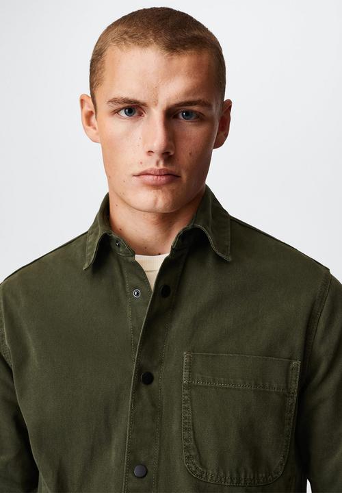 MANGO - Overshirt guy - khaki