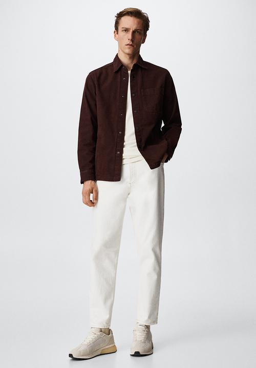 MANGO - Overshirt guy - burgundy