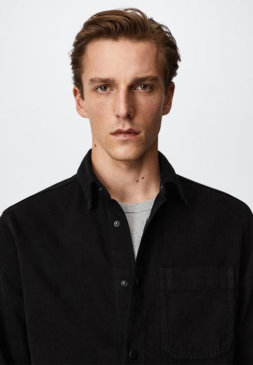 MANGO - Overshirt guy - black