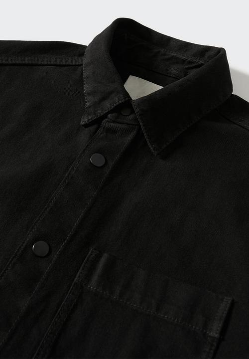 MANGO - Overshirt guy - black
