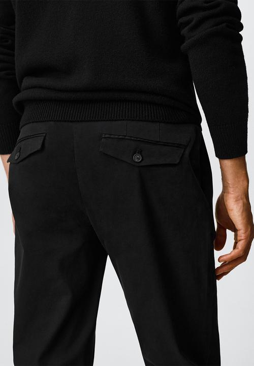 MANGO - Trousers prato - black 