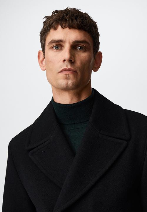 MANGO - Coat db tinof - black