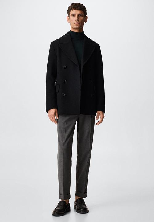 MANGO - Coat db tinof - black