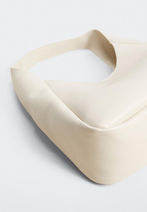 MANGO - Faux-leather bag - off white
