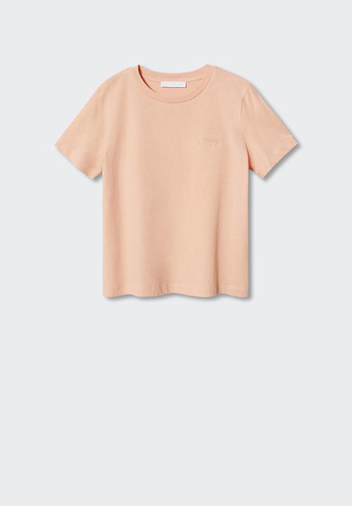 MANGO - T-shirt berry-h - light pastel orange