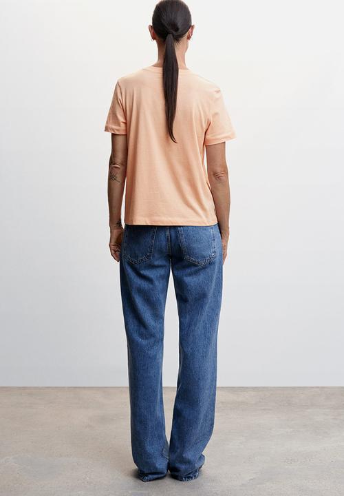MANGO - T-shirt berry-h - light pastel orange