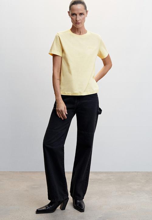 MANGO - T-shirt berry-h - light pastel yellow