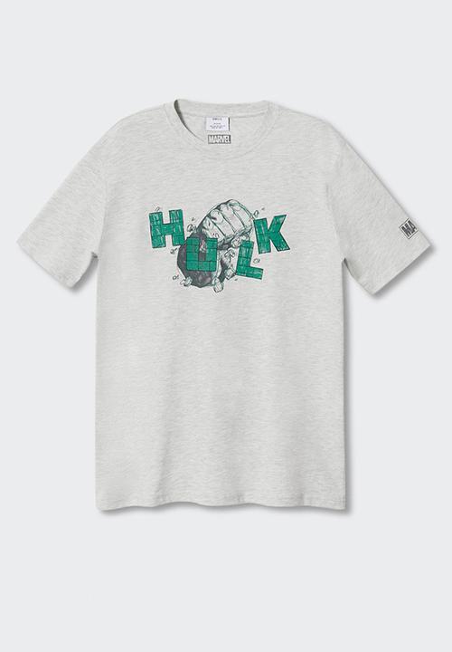 MANGO - T-shirt hulk-h - light heather grey