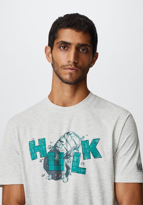 MANGO - T-shirt hulk-h - light heather grey