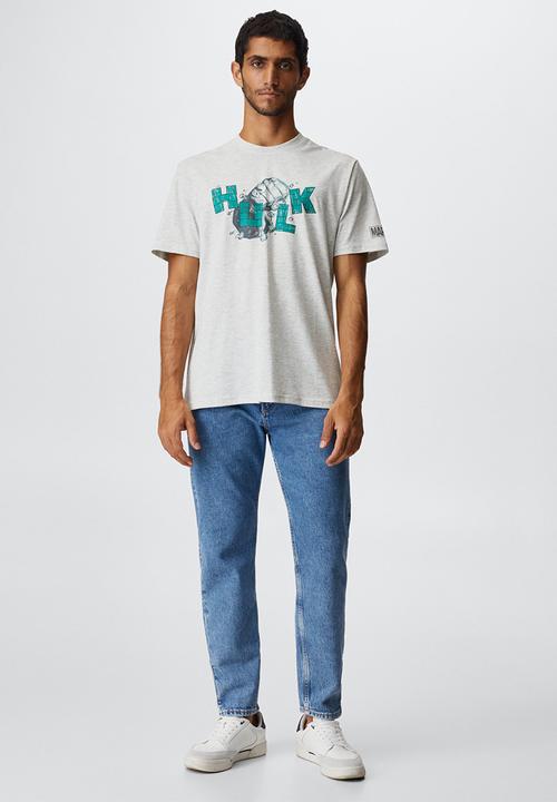 MANGO - T-shirt hulk-h - light heather grey