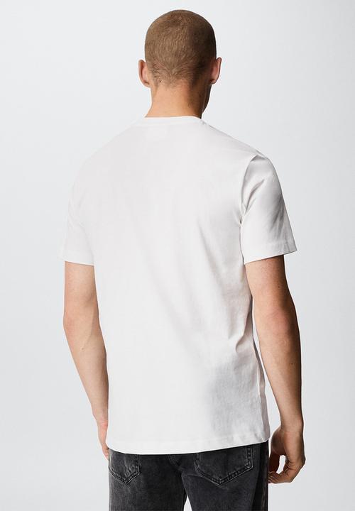 MANGO - T-shirt logopok-h - white