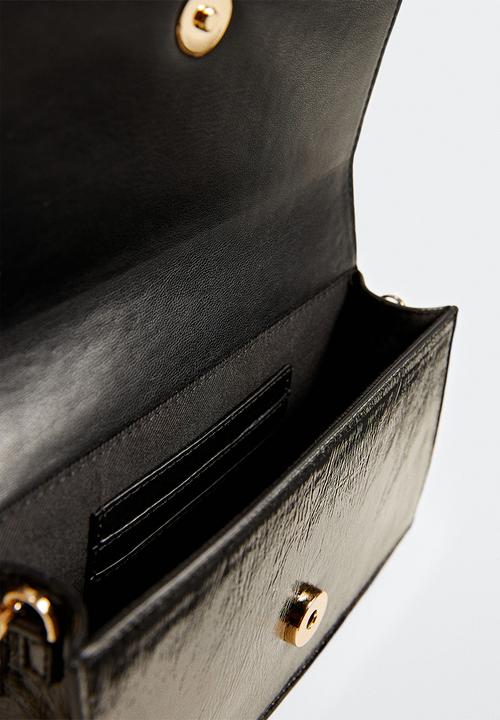 MANGO - Flap chain bag - black