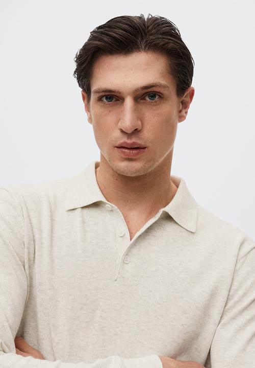 MANGO - Polo shirt tens - light heather grey