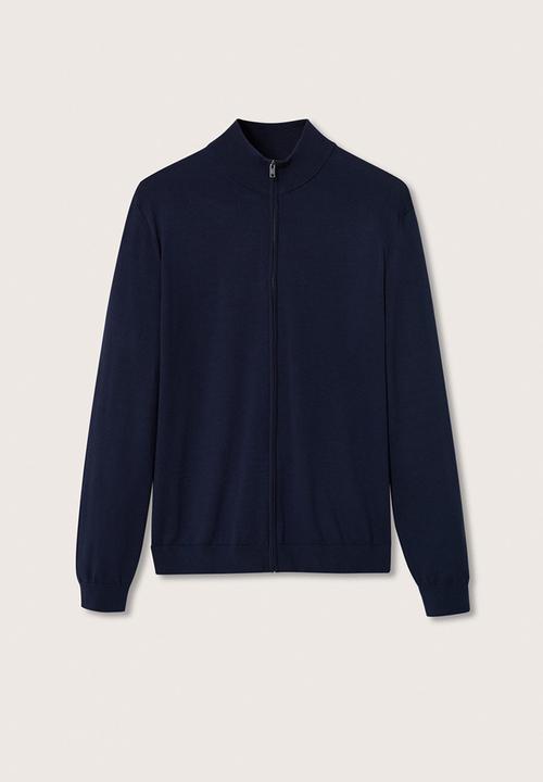 MANGO - Cardigan tenc - navy