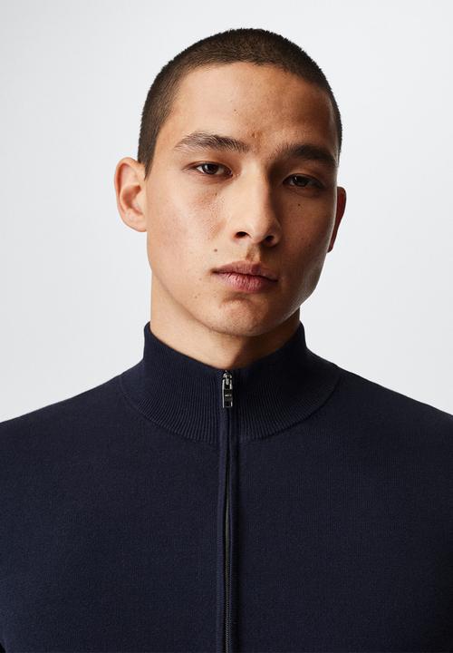 MANGO - Cardigan tenc - navy